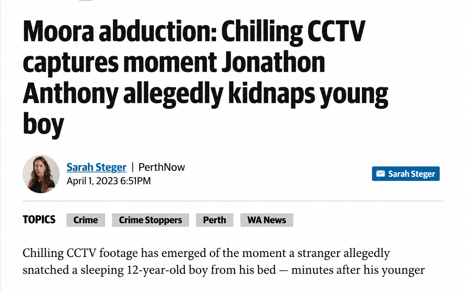 What I want you to know about the child abduction last week!